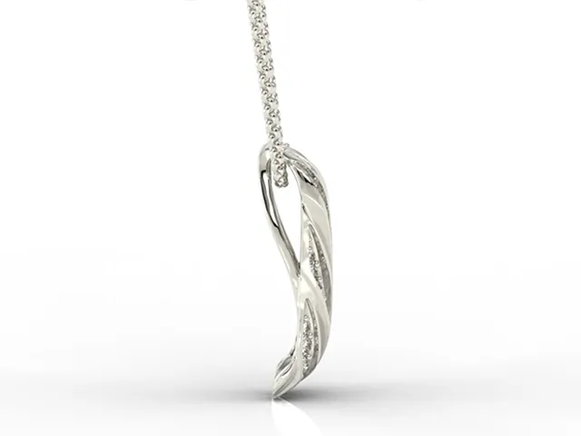 Wisiorek z białego złota z cyrkoniami JPW-68B