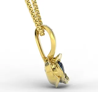 Wisiorek z żółtego złota z szafirem i brylantami LPW-4221Z-R