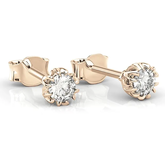 Kolczyki z różowego złota z brylantami BPK-2120P