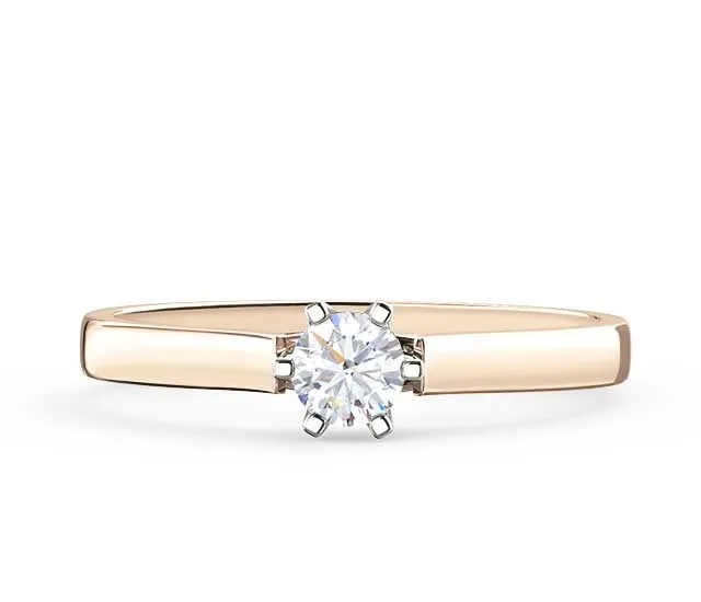 Pierścionek z różowego i białego złota z cyrkonią LP-8027PB-C