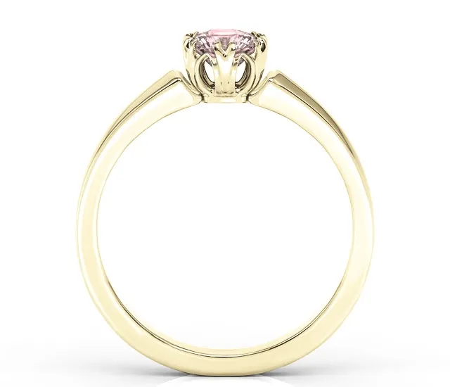 Pierścionek zaręczynowy z żółtego złota z morganitem BP-2140Z