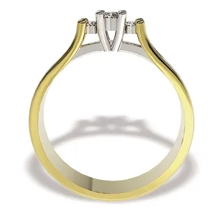 Pierścionek zaręczynowy z żółtego i białego złota z diamentami LP-44ZB