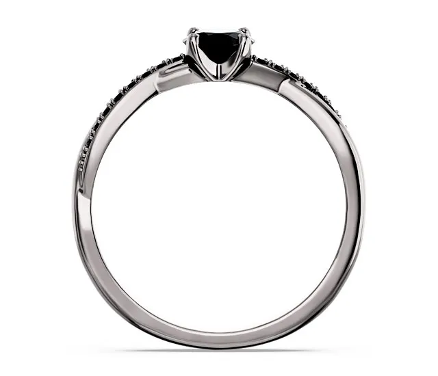 Pierścionek ze złota rodowanego na czarno z czarnymi szafirami BP-66B-R-CZ