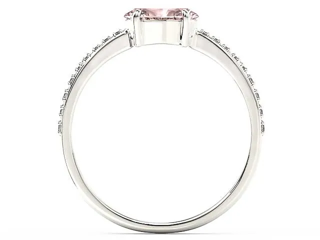 Pierścionek z białego złota z morganitem i cyrkoniami BP-58B-C