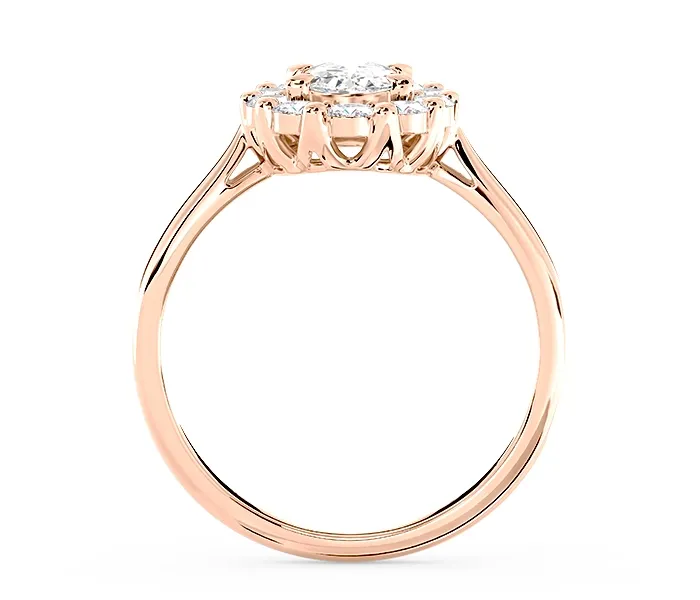 Pierścionek zaręczynowy z białym topazem Swarovski i diamentami BP-57P