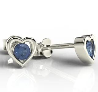 Kolczyki z białego złota z szafirami LPK-52B