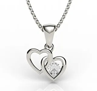 Wisiorek z białego złota z diamentem LPW-52B