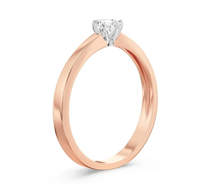 Pierścionek zaręczynowy z różowego i białego złota z brylantem CP-2420PB