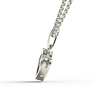 Wisiorek z białego złota z granatem LPW-52B