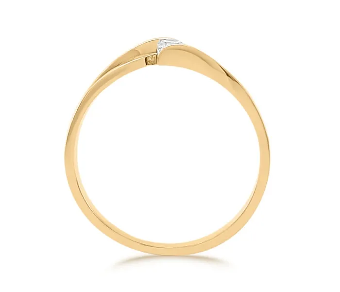 Pierścionek z żółtego złota z cyrkonią CP-55Z-C