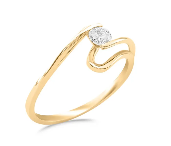 Pierścionek z żółtego złota z cyrkoniami CP-59Z-C