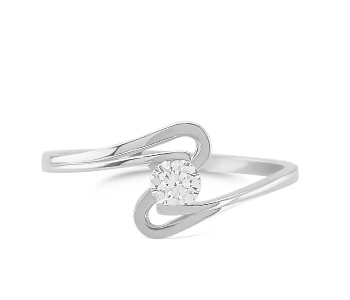 Pierścionek z białego złota z cyrkoniami CP-59B-C