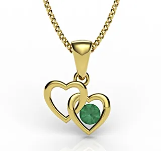 Wisiorek z żółtego złota ze szmaragdem LPW-52Z