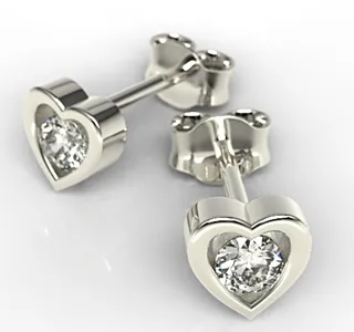 Kolczyki z białego złota z cyrkoniami LPK-52B-C