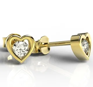 Kolczyki z żółtego złota z cyrkoniami LPK-52Z-C