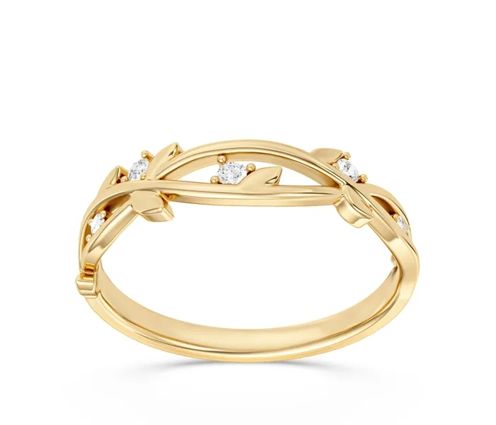 Pierścionek z żółtego złota z brylantami CP-61Z