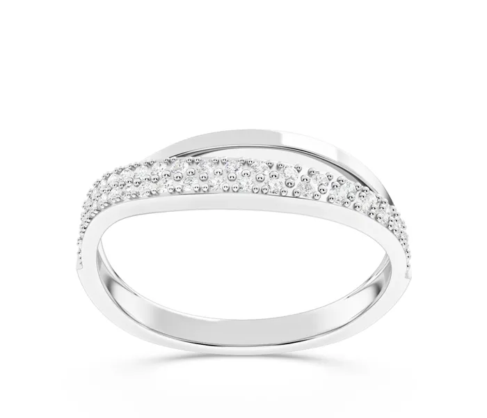 Pierścionek z białego złota z brylantami CP-27B