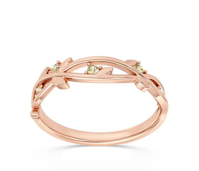 Pierścionek z różowego złota z cytrynami CP-61P