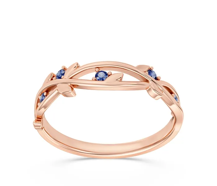 Pierścionek z różowego złota z szafirami CP-61P