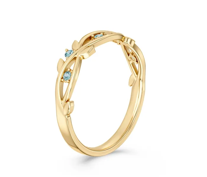 Pierścionek z żółtego złota z topazami CP-61Z