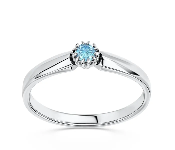Pierścionek zaręczynowy z białego złota z topazem BP-2110B