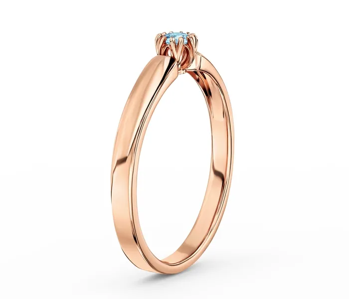 Pierścionek zaręczynowy z różowego złota z topazem BP-2110P