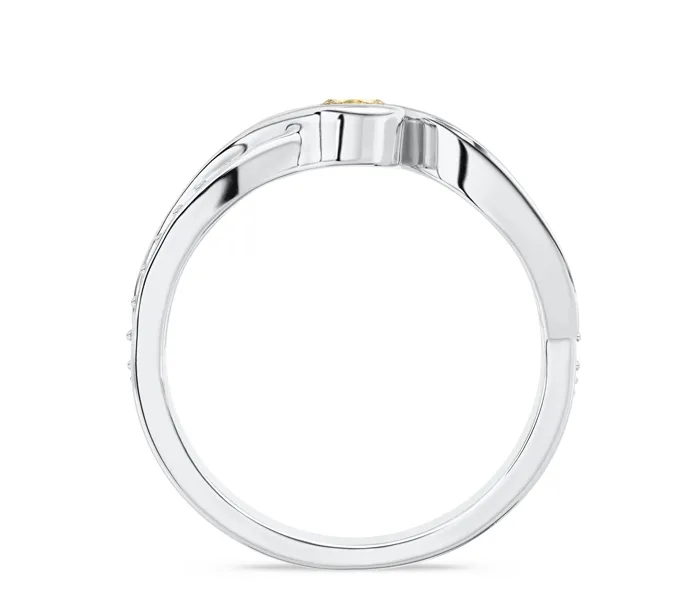 Pierścionek z białego złota z cytrynem i brylantami wzór BP-2839B