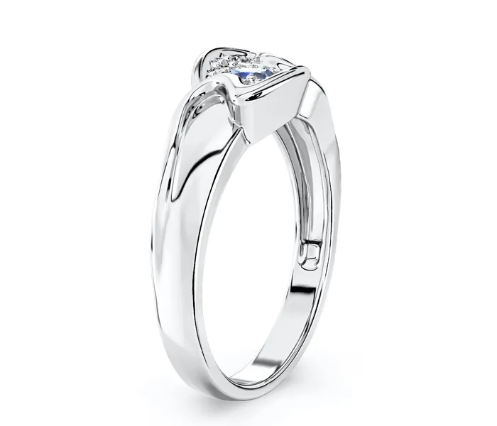 Pierścionek z szafirem i brylantami BP-11B