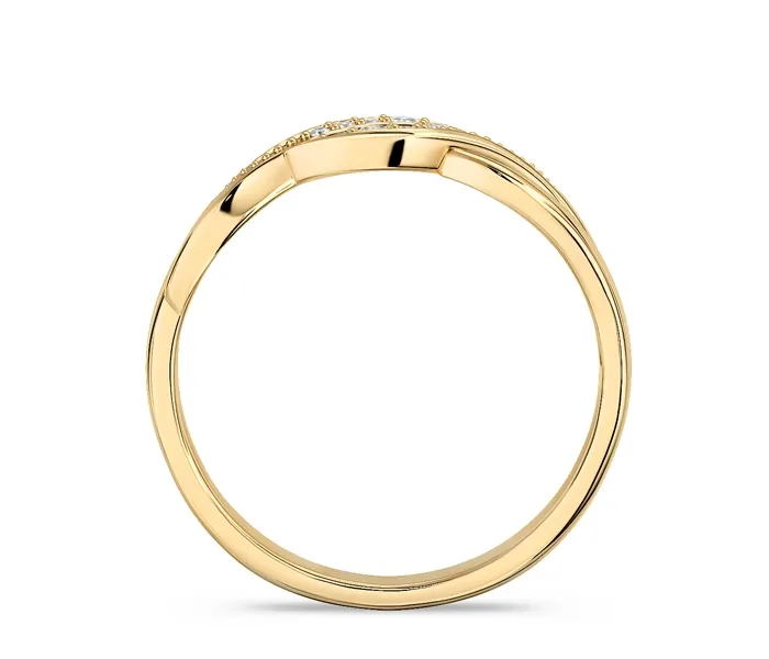 Pierścionek z żółtego złota z diamentami BP-17Z