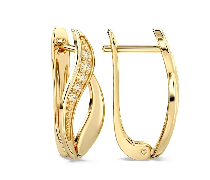 Kolczyki z żółtego złota z diamentami BPK-17Z