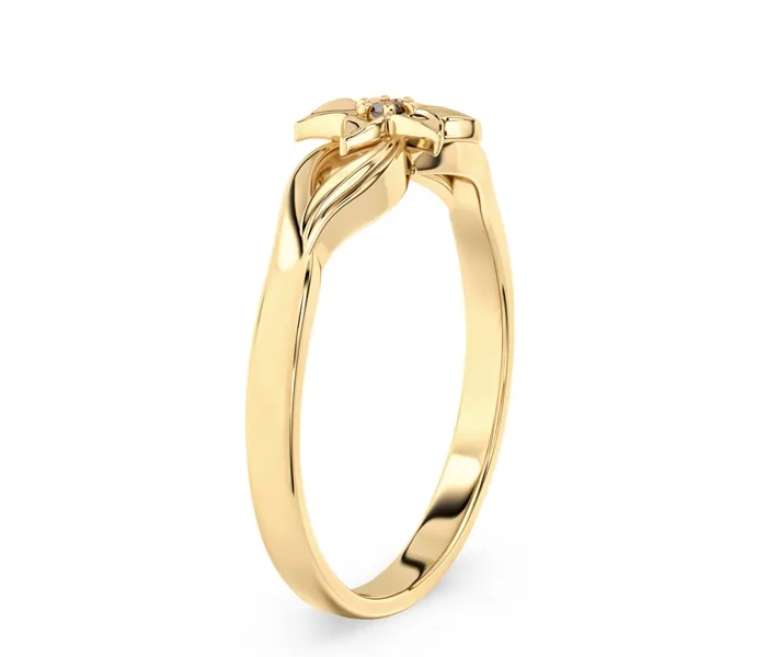 Pierścionek z żółtego złota z granatem BP-14Z