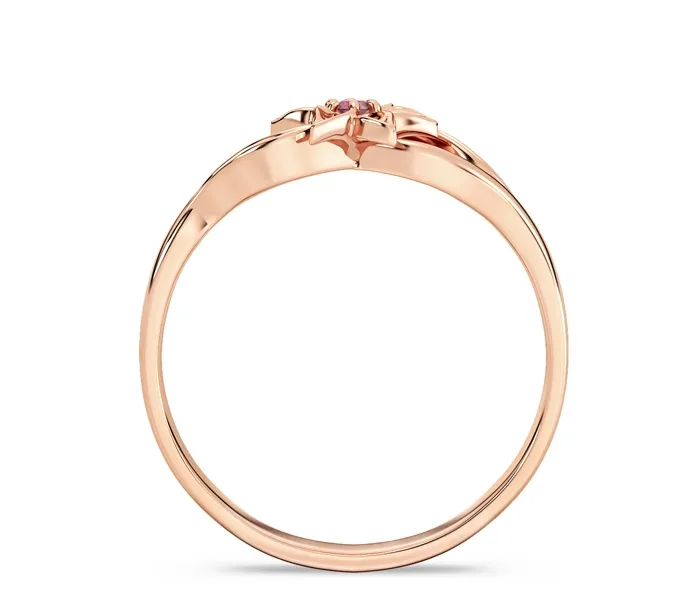 Pierścionek z różowego złota z rubinem BP-14P