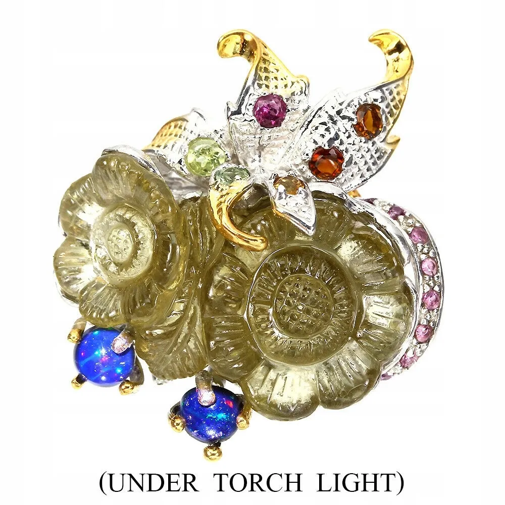 Pierścionek naturalny 925 23.9ct lemon kwarc r 18