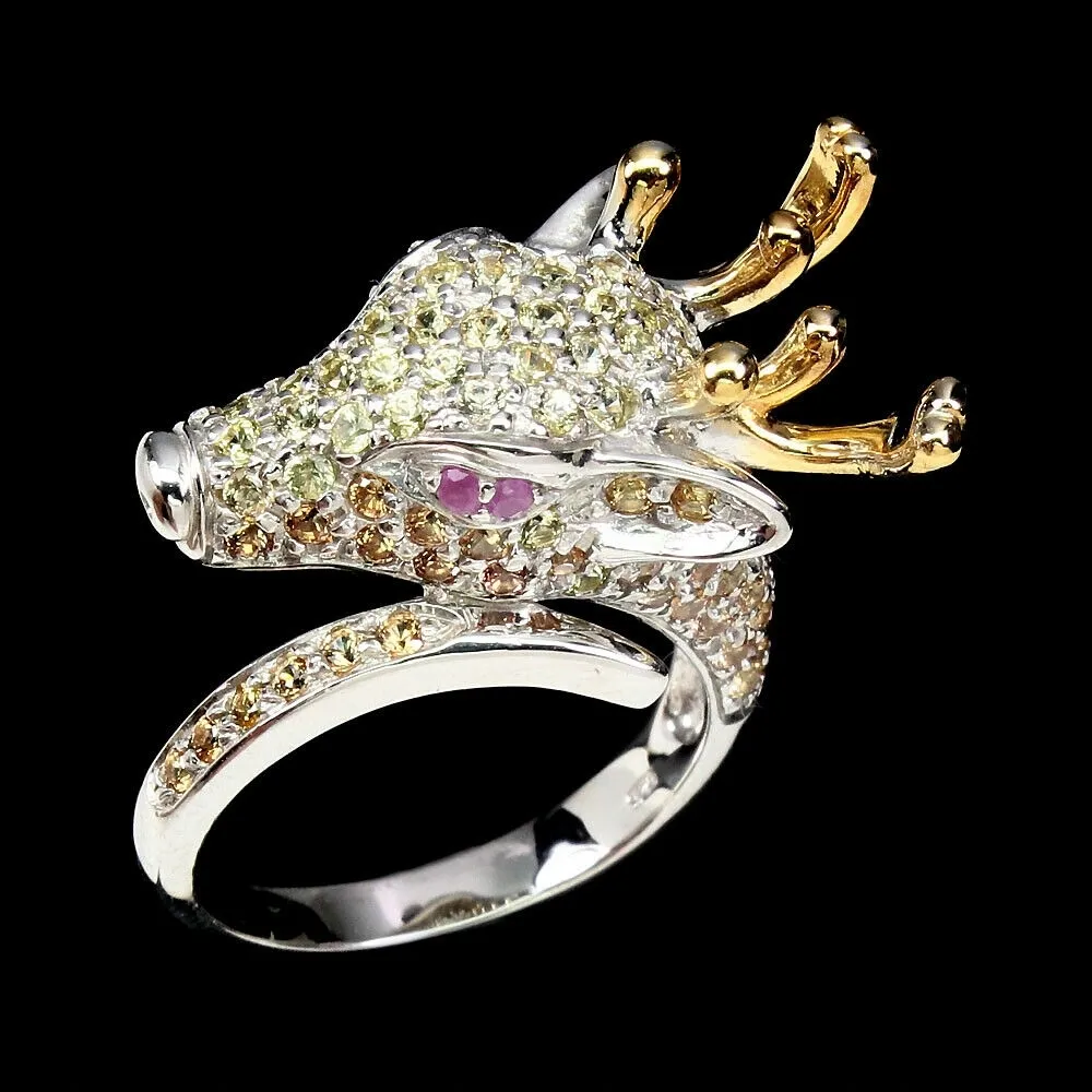 Srebrny pierścionek naturalne szafiry Songea r 14