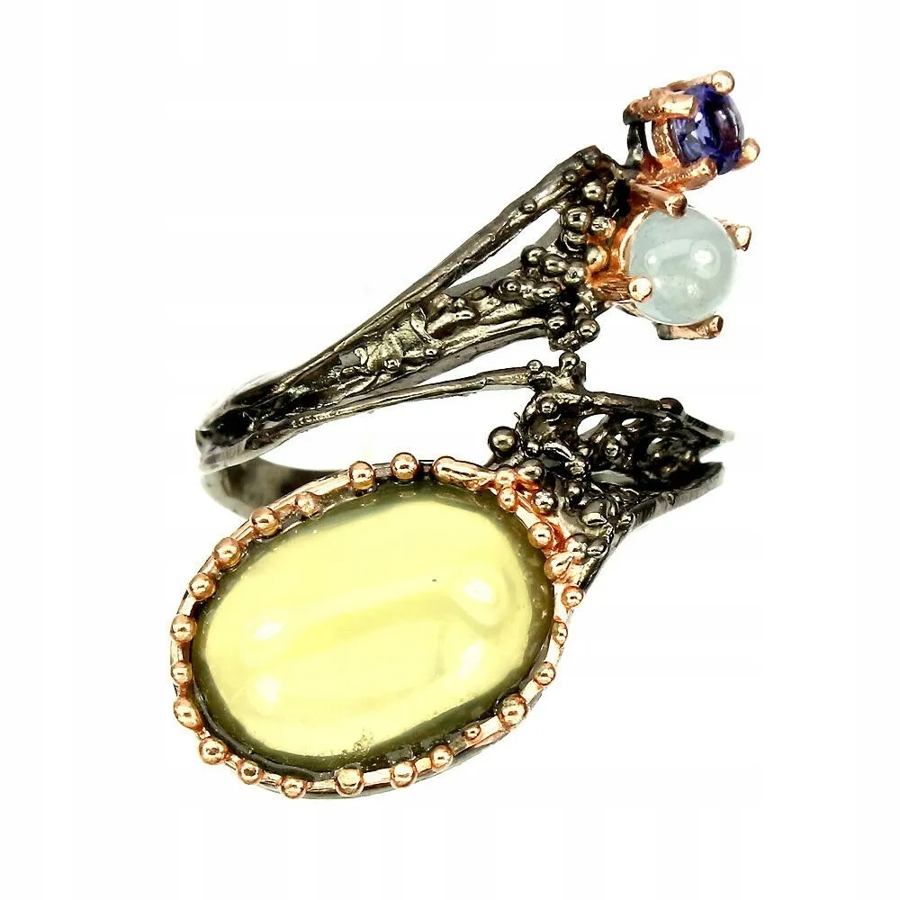 Srebrny pierścionek naturalny chalcedon