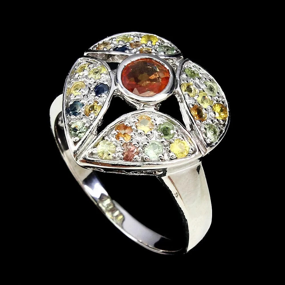 Pierścionek serce r 18.5 szafiry Songea 925