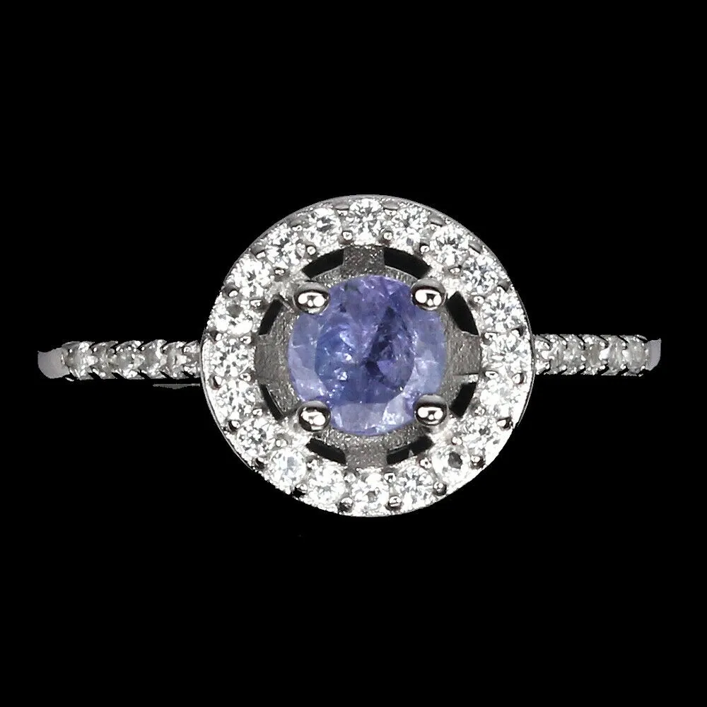 Delikatny pierścionek r 14.5 925 natural tanzanit