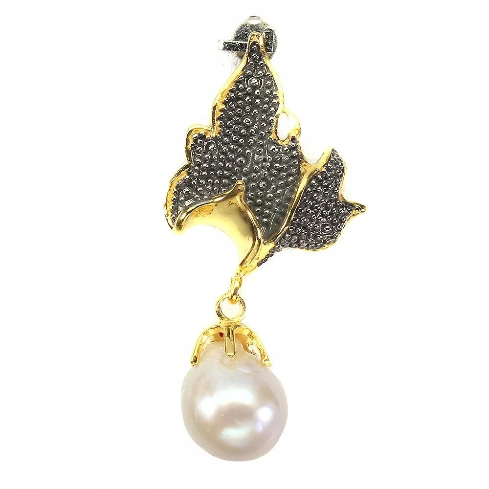 Wisiorek srebro perła barokowa naturalna 925