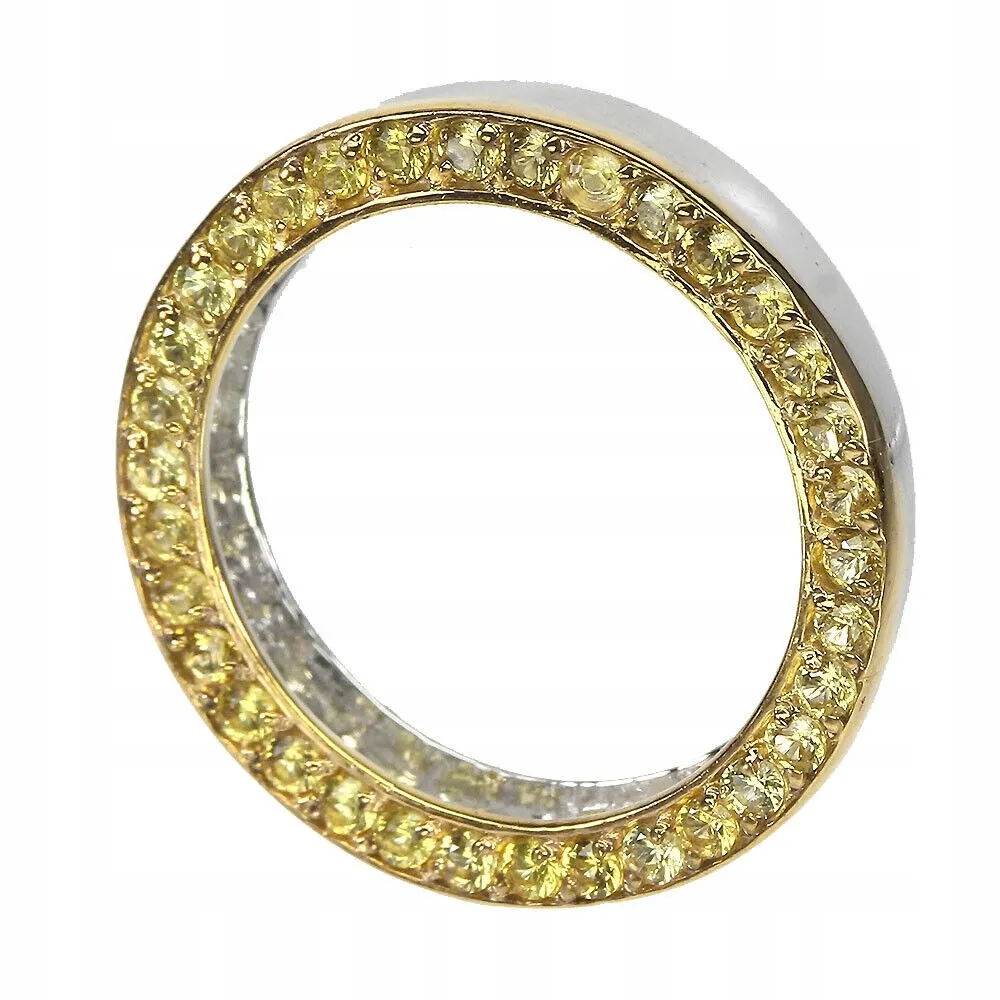 Delikatny pierścionek obrączka srebro r 14 szafiry