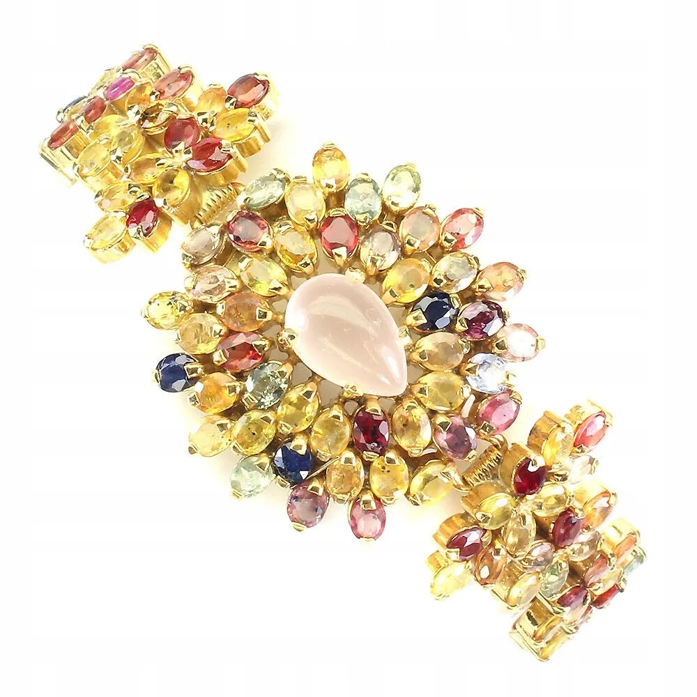 Bransoletka naturalne szafiry Songea różowy kwarc