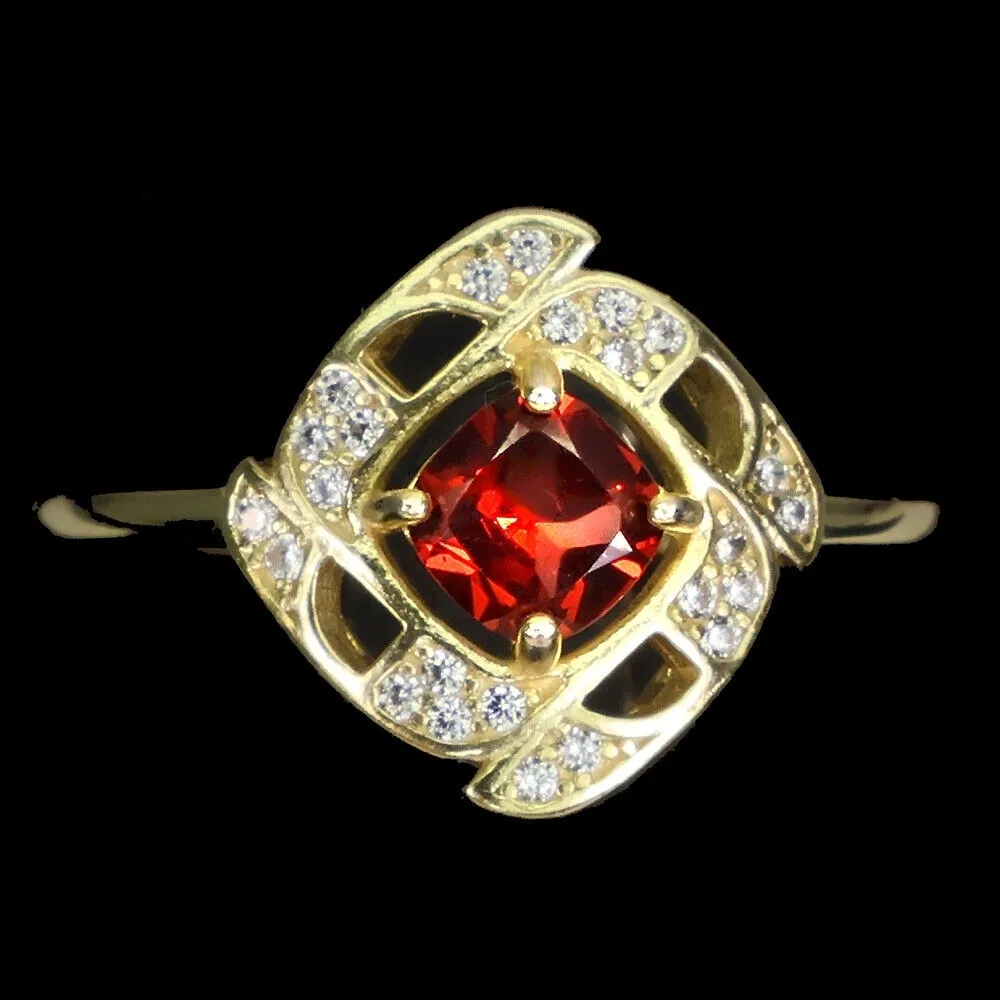 925 Pierścionek r 18 naturalny granat delikatny