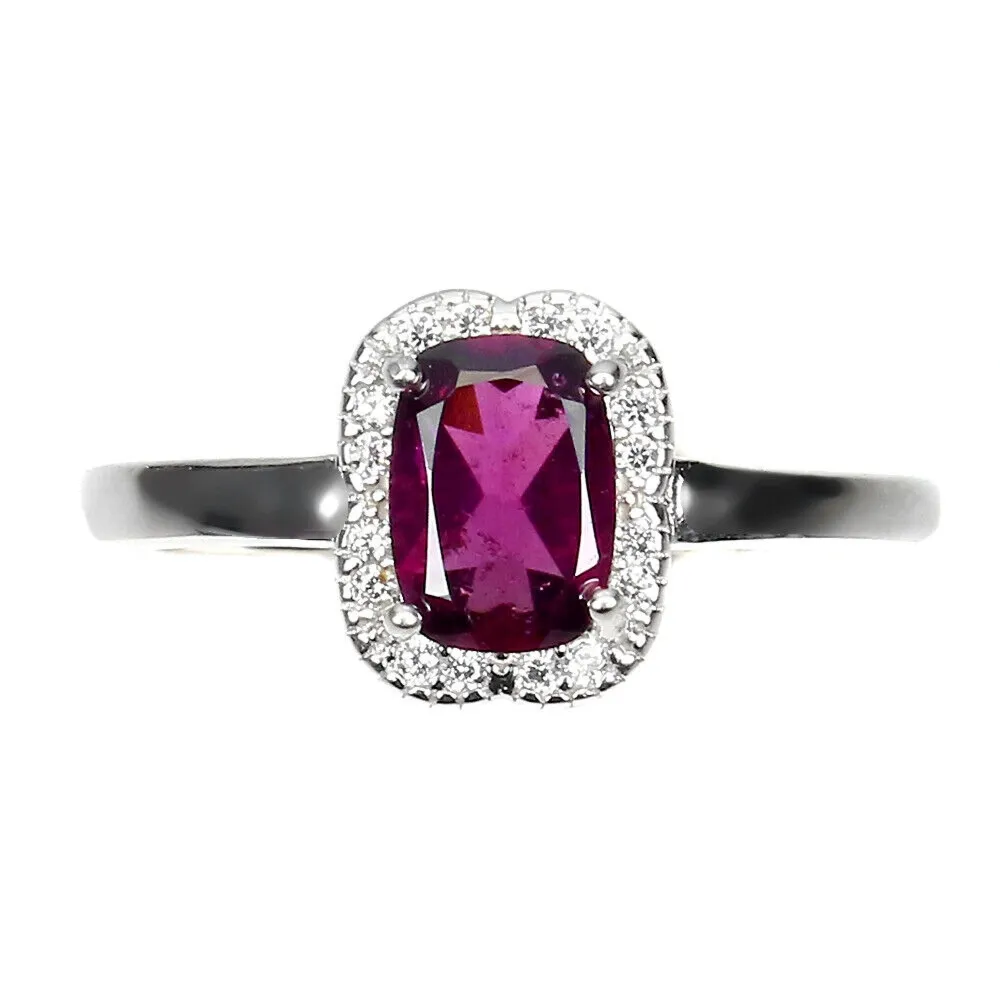 Pierścionek naturaln granat rodolit delikatny r 14