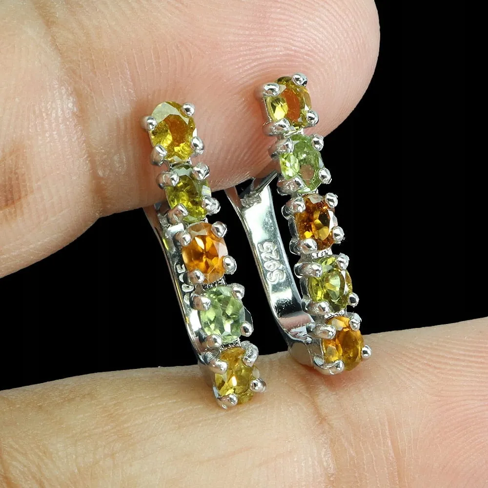 Delikatne srebrne 925 kolczyki naturalne turmaliny 1