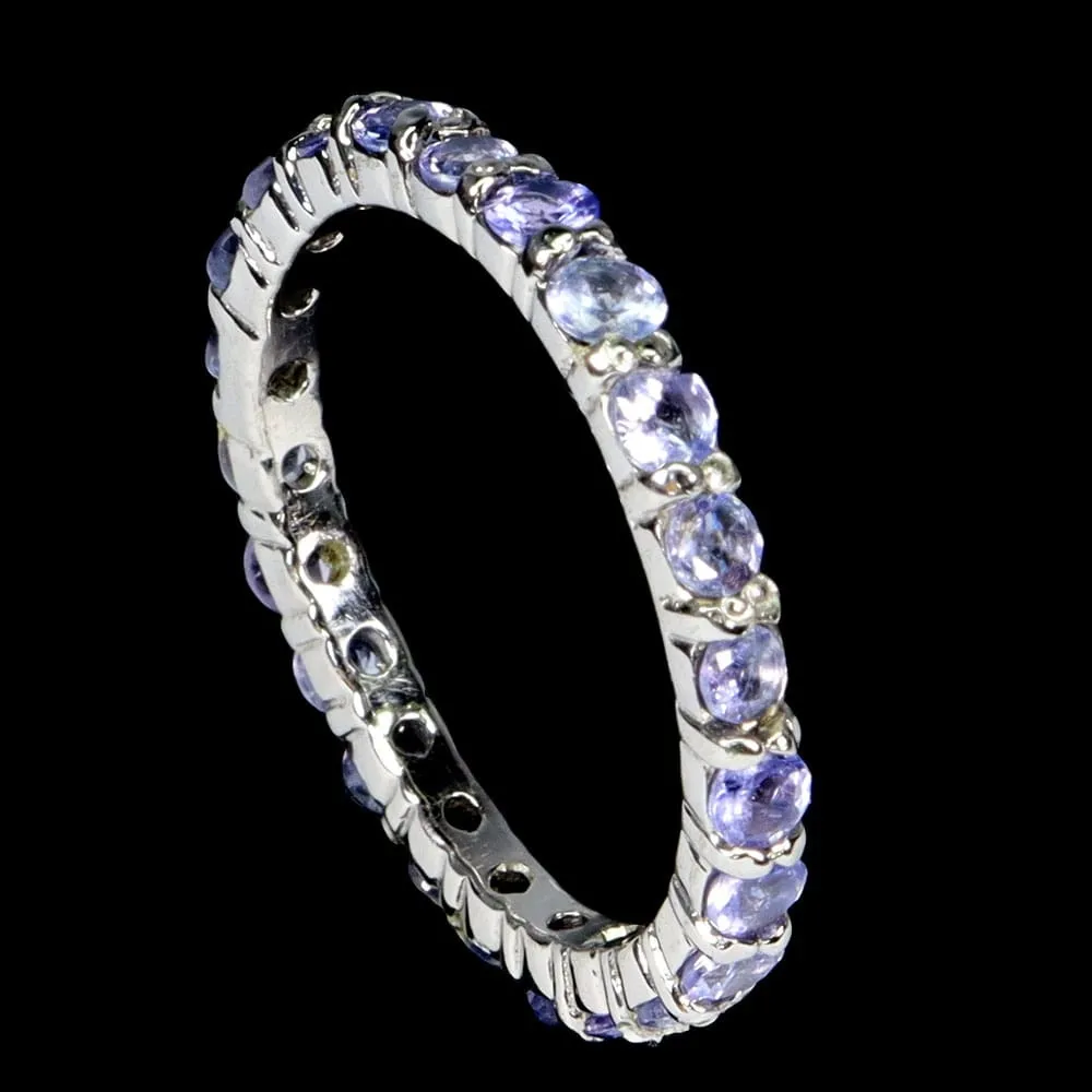 925 Delikatny srebrny pierścionek r 15 naturalne tanzanity