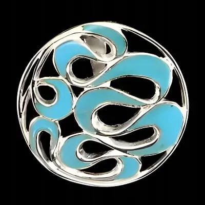 925 Srebrny delikatny wisiorek emaliowany