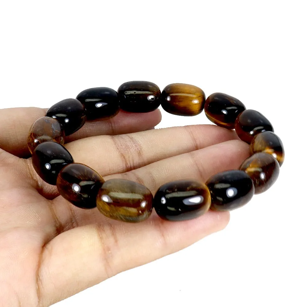 Artystyczna bransoletka naturalny kamień tygrysie oko piękna