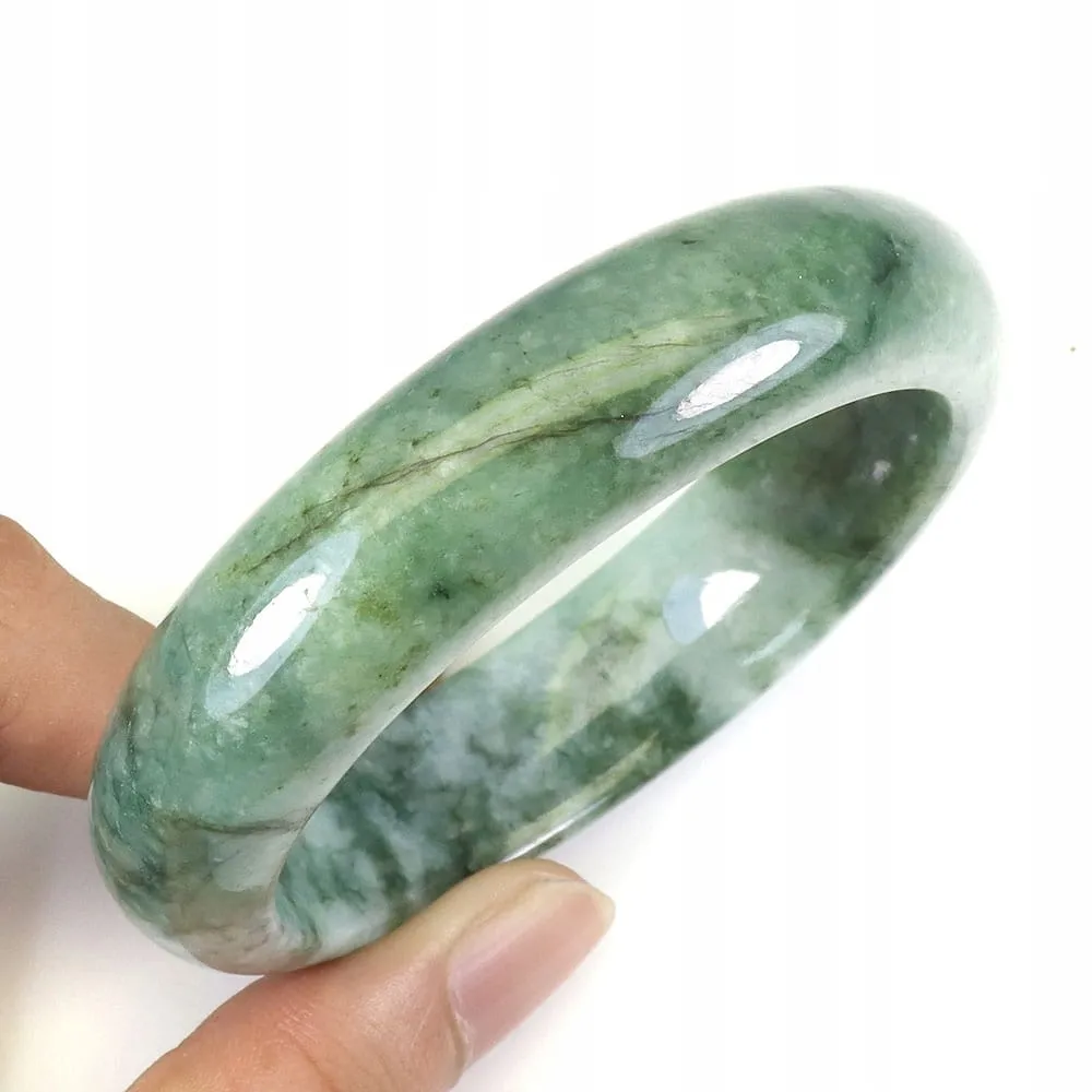 Artystyczna bransoletka 324ct jadeit naturalny kamień śr. 5.3cm