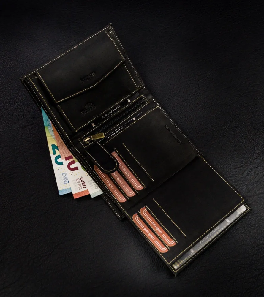 Skórzany męski portfel Wild RM-04-BAW-T