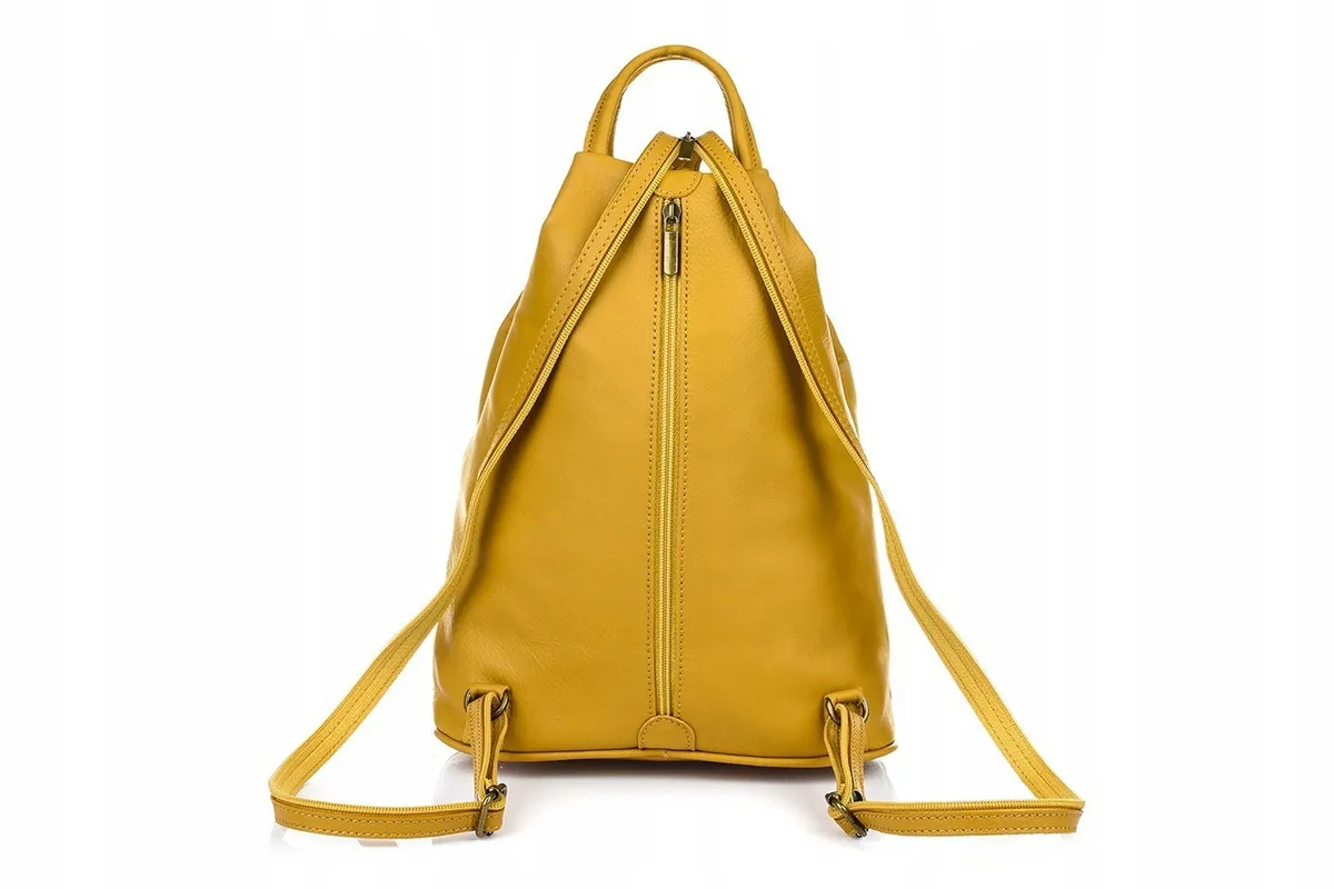 Mały Turkusowy plecaczek damski Beltimore wykonanyze skóry naturalnej Turkusowy mały skórzany plecaczek dla kobiet, praktyczny i modny w codziennym użytkowaniu