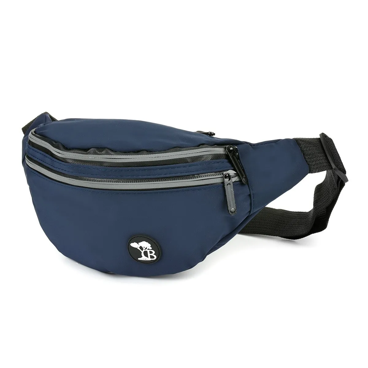 Granatowa saszetka biodrowa Beltimore z piankowym wzmocnieniem i trzema kieszeniami